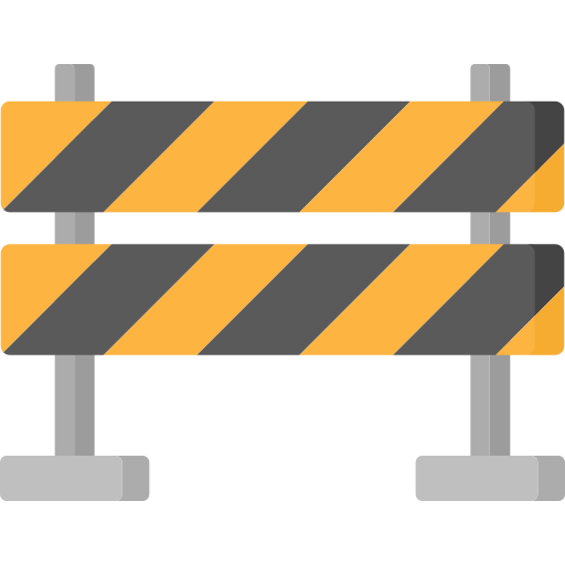 Barrière de chantier jaune et noire